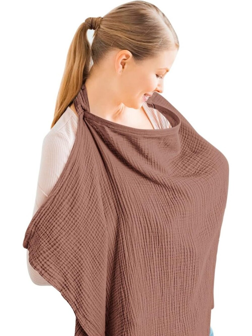 Breathable 100% Cotton Nursing Cover & Carseat Canopy, Multi-Use Breastfeeding